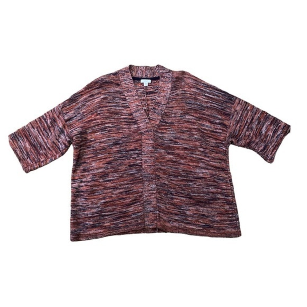 J. Jill Sweater Women's  Terracotta Multicolor Knit V-Neck Sweater Size MP‎